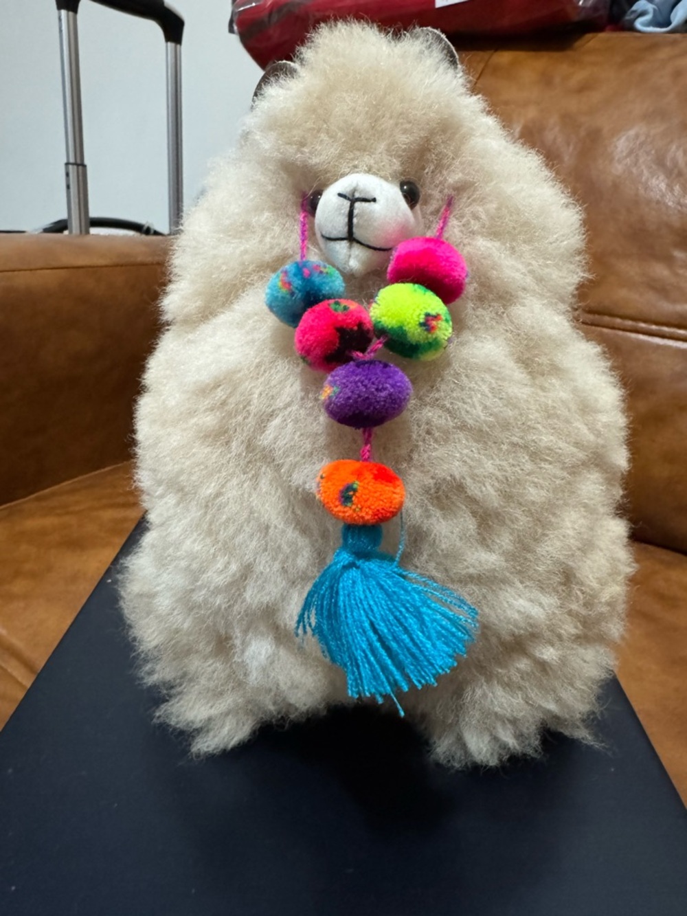 Plush Alpaca  lucky Pom-Pom Tassel - Multicolor REAL BABY ALPACA FUR❤️